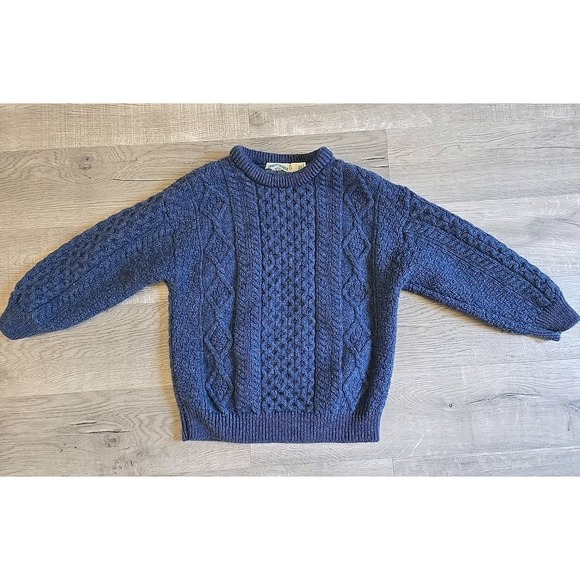 Vintage Aran Carfts Cable Knit 100% Aran Fisherman‎ Wool Sweater Ireland